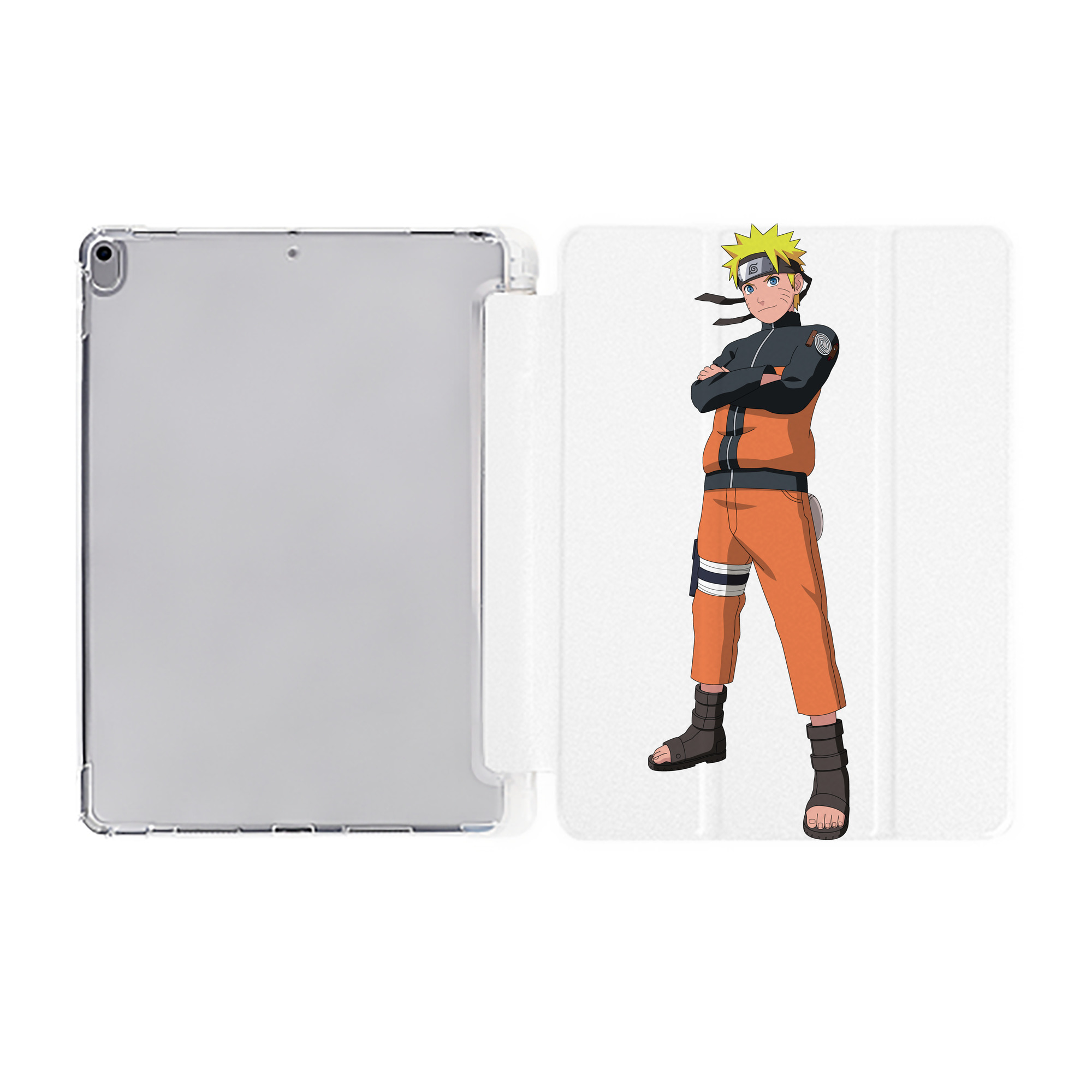 （画像用） NARUTO -ナルト- うずまき ナルト Uzumaki Naruto IPad ケース ペン収納付き 三つ折りスタンド PUレザー×シリコン 対応機種9.5/10.5/10.9インチ